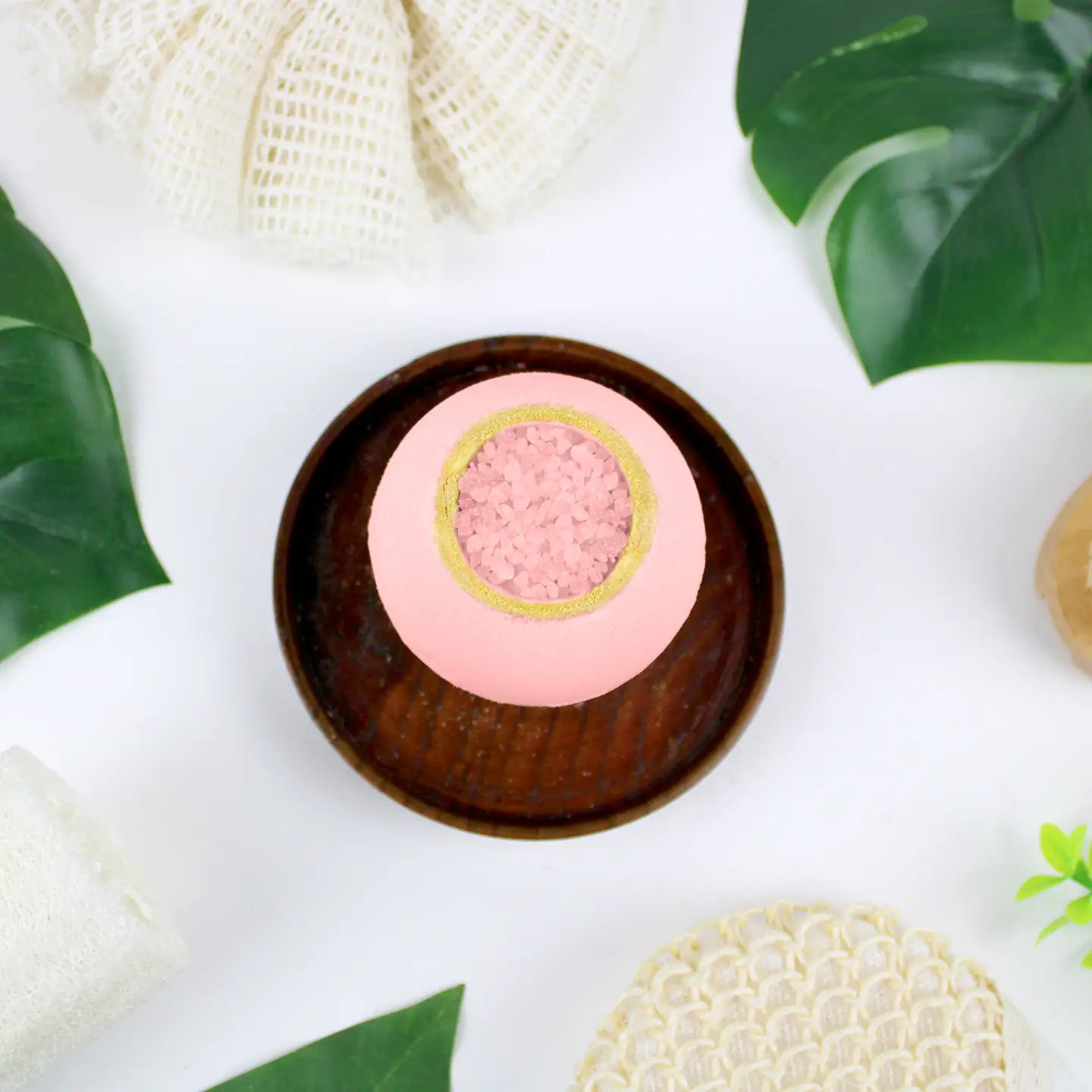 bombe de bain + sels senteur rose 150 gr